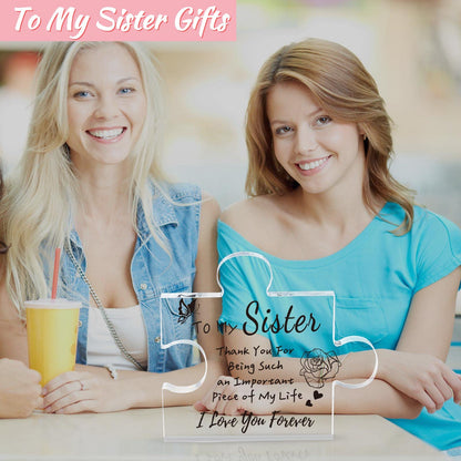 LAST DAY 49% OFF⇝💓'To my sister, thank you for being such an important piece of my life' Puzzle Block