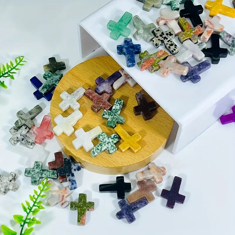 ✝️Easter Natural Stone Crystal Cross Decoration(20pcs)