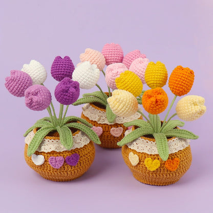🔥Last Day 49% OFF - Tulip Potted Plants Crochet Kit🌷