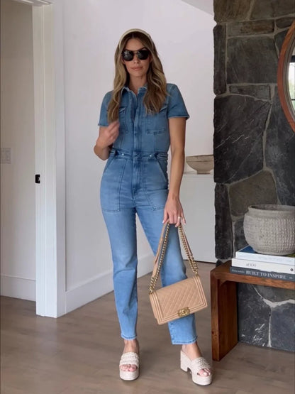 🔥Last Day Promotion 49% OFF-Skinny Bootcut Denim Jumpsuit