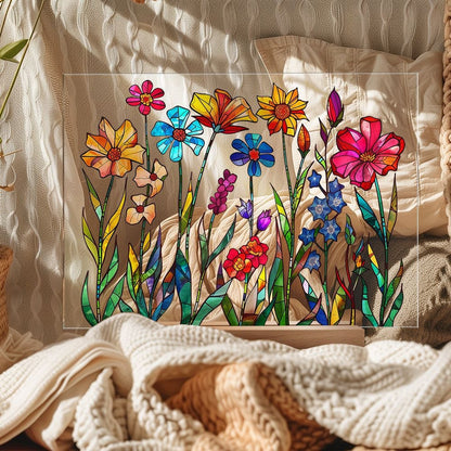 🌷🌼2024 NEW🌻🌺Painted Colorful Flower Pattern Imitation Glass Acrylic Decor💖Buy 3 Get 10% OFF & Free Shipping