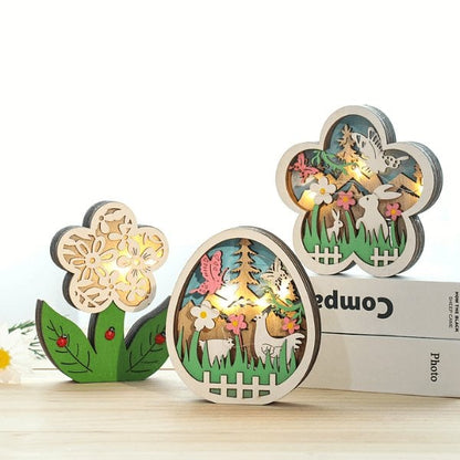 🔥LAST DAY SALE 49% OFF🔥Wooden Easter Decor LED Light