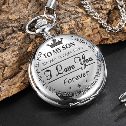 🔥LAST DAY 49% OFF - "TO MY SON/ DAUGHTER/ DAD" Quartz Pocket Chain Watch