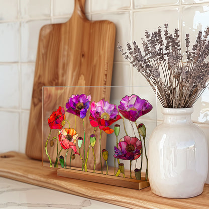 🌷🌼2024 NEW🌻🌺Painted Colorful Flower Pattern Imitation Glass Acrylic Decor💖Buy 3 Get 10% OFF & Free Shipping