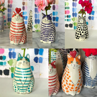 🔥Hot Sale 48% OFF-Polka Dot Cat Vase