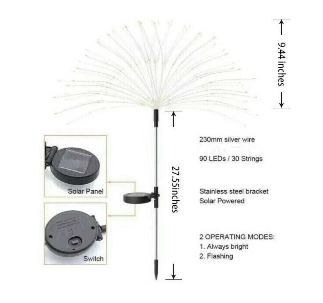🔥LAST DAY 49% OFF - 🎁Waterproof Solar Garden Fireworks Lamp