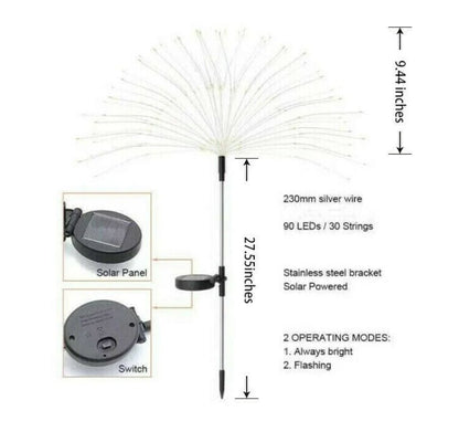 🔥LAST DAY 49% OFF - 🎁Waterproof Solar Garden Fireworks Lamp