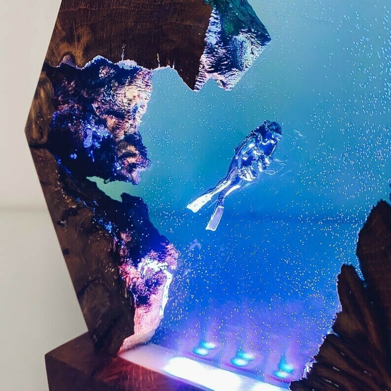 🔥LAST DAY 50% OFF🔥Scuba Diver Lamp -  Unique Home Decor - Unique Gifts - Desk Lamp