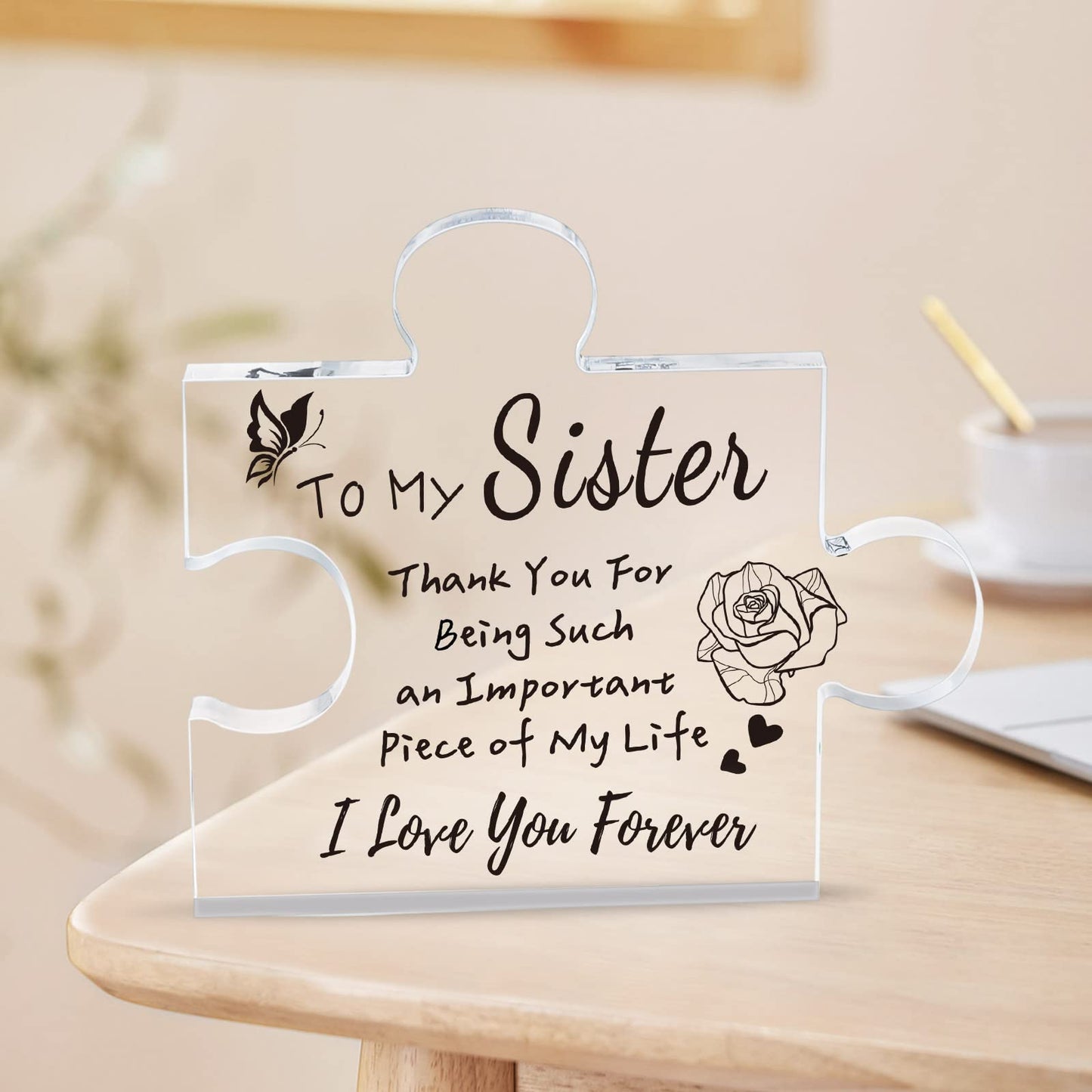 LAST DAY 49% OFF⇝💓'To my sister, thank you for being such an important piece of my life' Puzzle Block