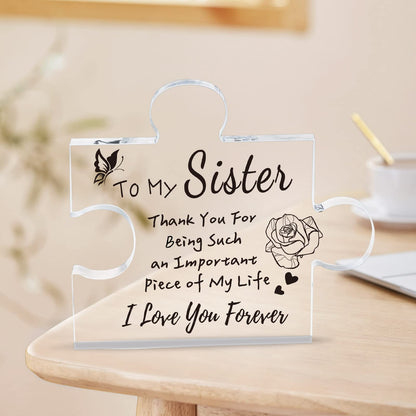 LAST DAY 49% OFF⇝💓'To my sister, thank you for being such an important piece of my life' Puzzle Block