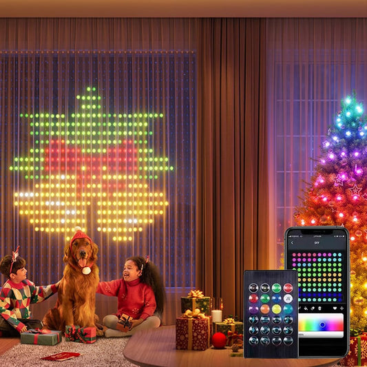 ✨This Week's Special Price $35.99💥🎁Color Waves LED Curtain Sync Lights
