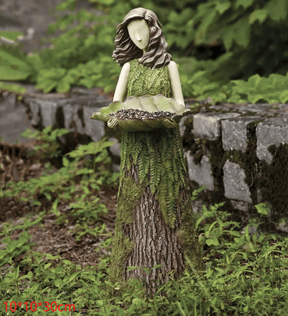 Sherwood Fern Fairy Statuary with Bird Feeder