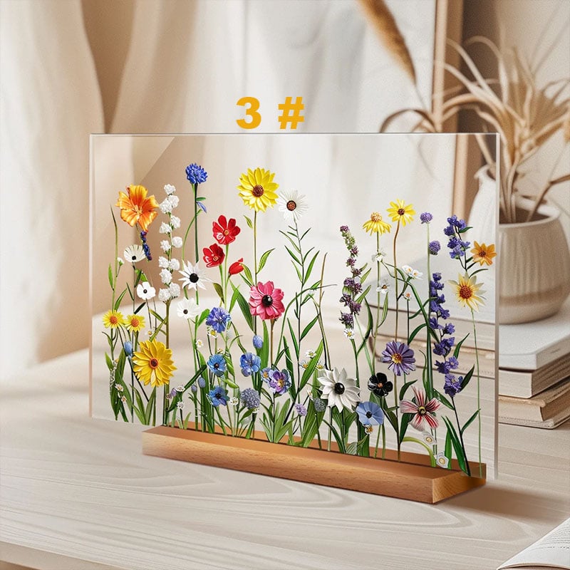 🌷🌼2024 NEW🌻🌺Painted Colorful Flower Pattern Imitation Glass Acrylic Decor💖Buy 3 Get 10% OFF & Free Shipping