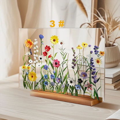 🌷🌼2024 NEW🌻🌺Painted Colorful Flower Pattern Imitation Glass Acrylic Decor💖Buy 3 Get 10% OFF & Free Shipping