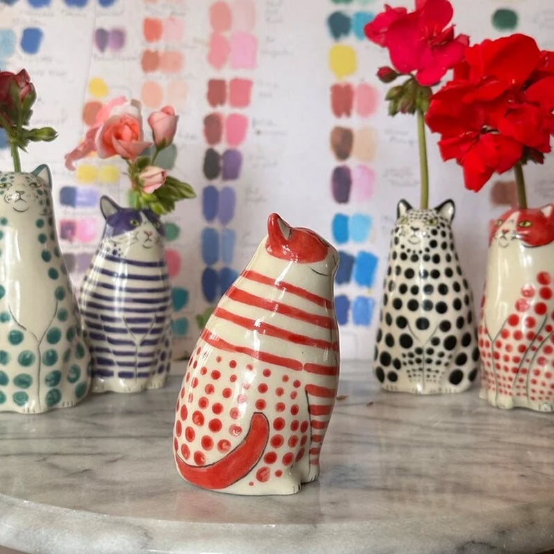 🔥Hot Sale 48% OFF-Polka Dot Cat Vase