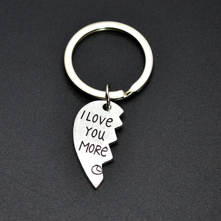 "I Love You More/Most The End I Win"💞Heart Keychain💞-- A personalised gift for him/her