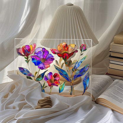 🌷🌼2024 NEW🌻🌺Painted Colorful Flower Pattern Imitation Glass Acrylic Decor💖Buy 3 Get 10% OFF & Free Shipping