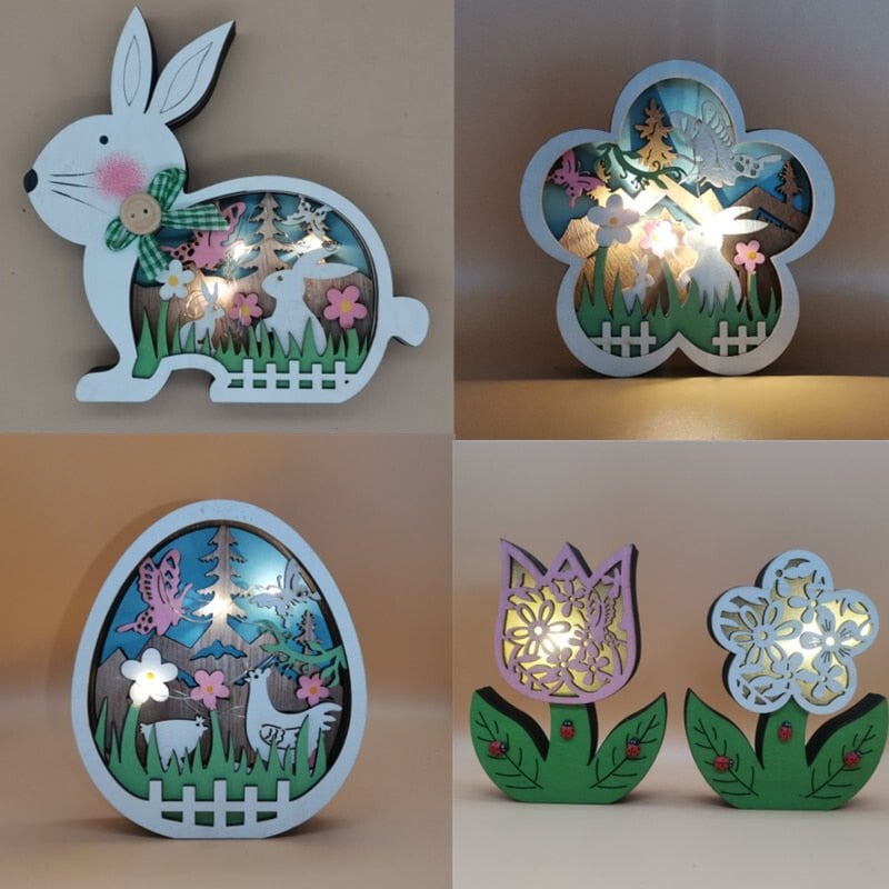 🔥LAST DAY SALE 49% OFF🔥Wooden Easter Decor LED Light