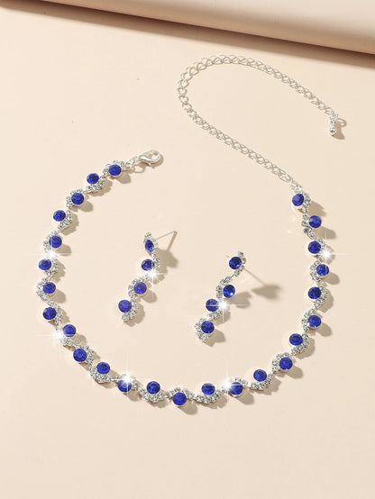 Curved floral necklace set