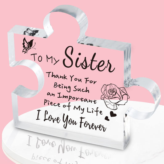 LAST DAY 49% OFF⇝💓'To my sister, thank you for being such an important piece of my life' Puzzle Block