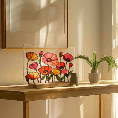 🌷🌼2024 NEW🌻🌺Painted Colorful Flower Pattern Imitation Glass Acrylic Decor💖Buy 3 Get 10% OFF & Free Shipping