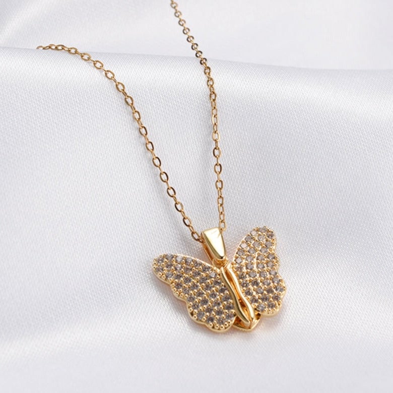 Granddaughter's Personalized Butterfly Wings Necklace with Luxury LED Box