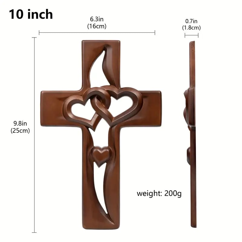 🔥Last Day Special Sale 49% OFF - 💞Intertwined Heart Wooden Cross