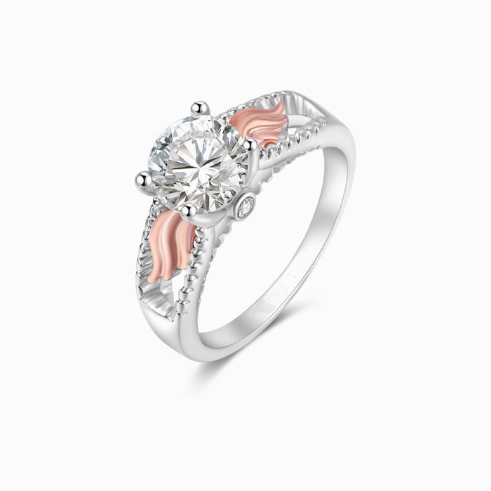 I'm a Wife to a Husband Personalized Circle Wings Memorial Ring