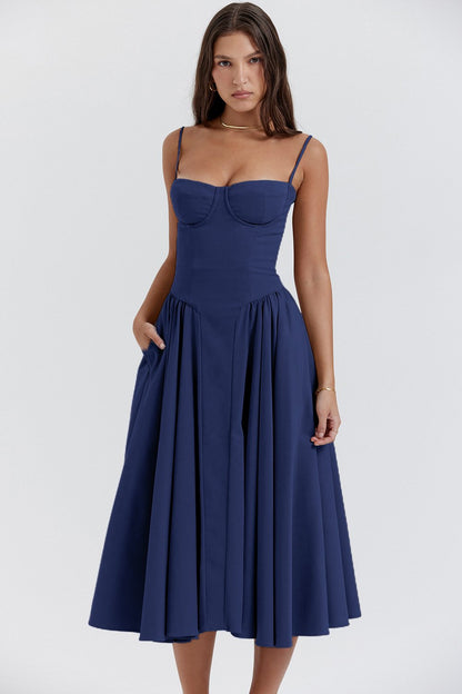 Last Day Promotion 49% OFF😍Sleeveless Corset Fit Midi Dress(BUY 2 FREE SHIPPING)
