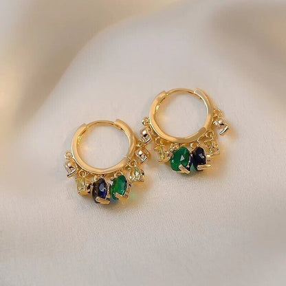 Shiny Colorful Zircon Drop Earrings