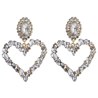 Heart-shaped diamond earrings