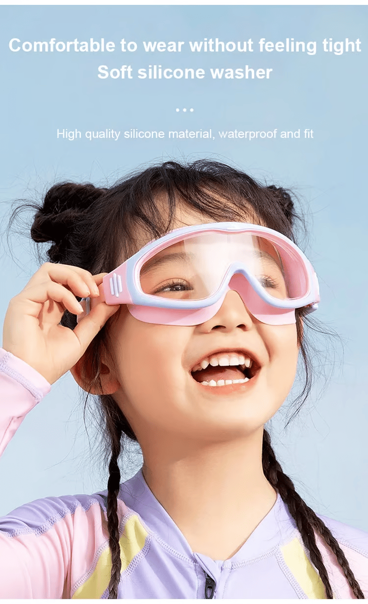 HD children's large frame waterproof and anti-fog swimming goggles