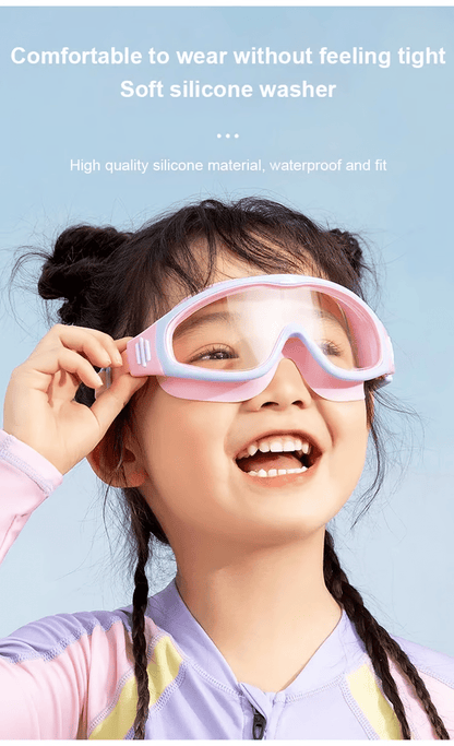 HD children's large frame waterproof and anti-fog swimming goggles