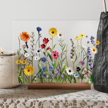 🌷🌼2024 NEW🌻🌺Painted Colorful Flower Pattern Imitation Glass Acrylic Decor💖Buy 3 Get 10% OFF & Free Shipping
