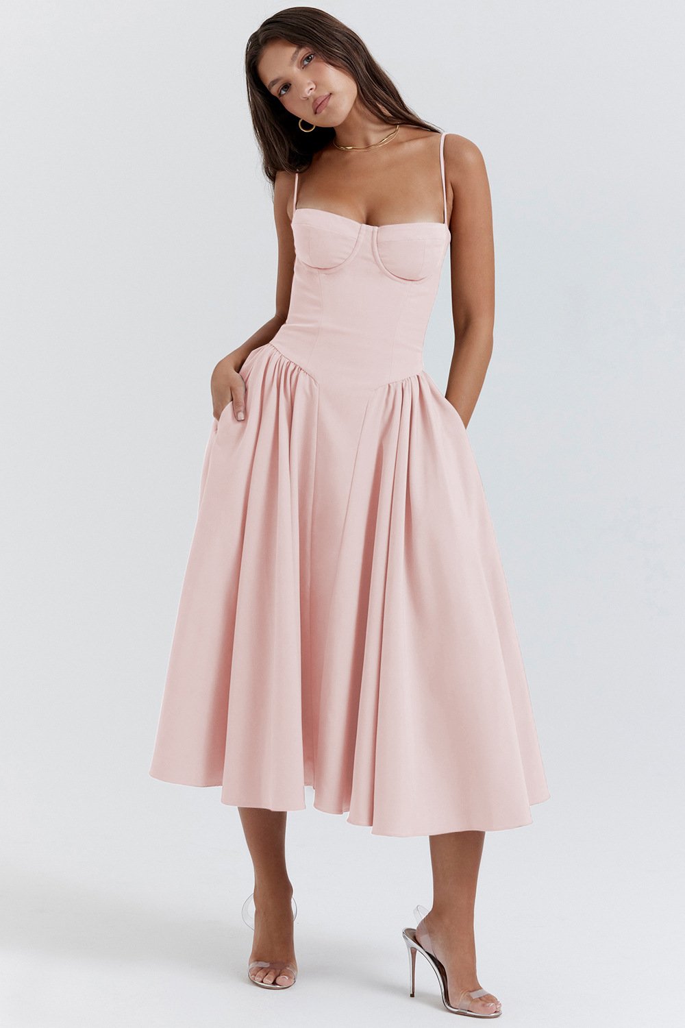 Last Day Promotion 49% OFF😍Sleeveless Corset Fit Midi Dress(BUY 2 FREE SHIPPING)