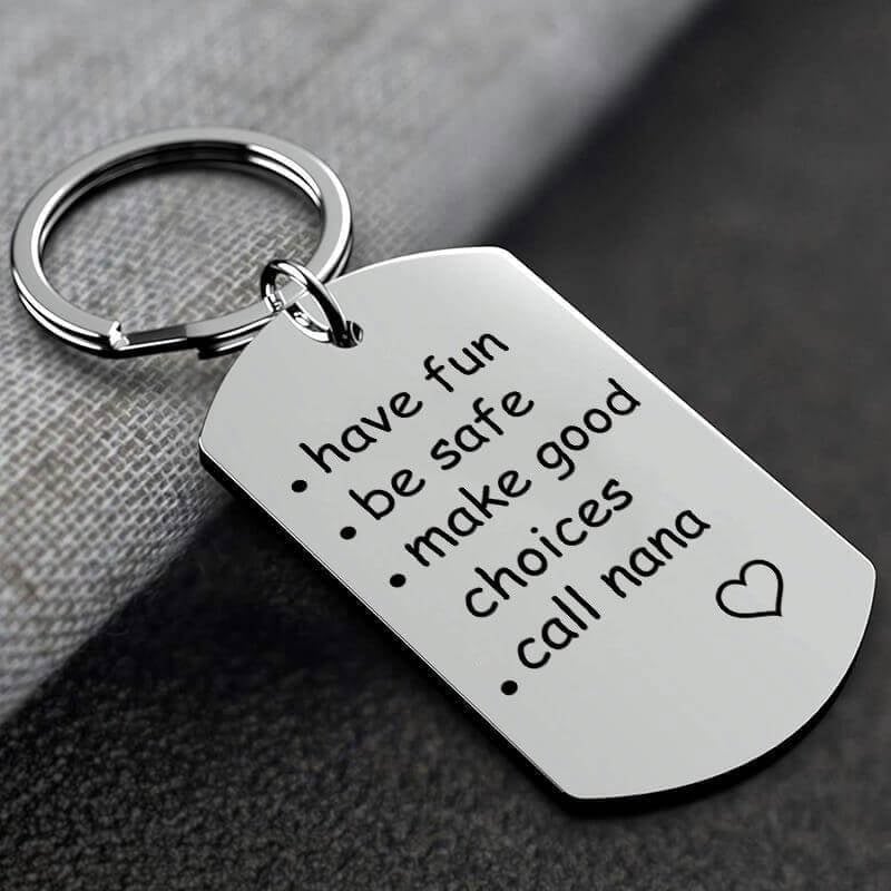 LAST DAY 49% OFF⇝💓Have Fun, Be Safe, Make Good Choices and Call Your Grandma/Grandpa Keychain