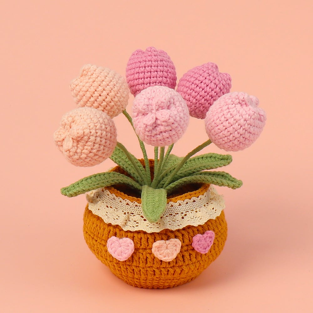 🔥Last Day 49% OFF - Tulip Potted Plants Crochet Kit🌷