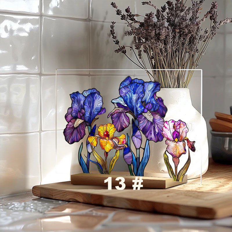 🌷🌼2024 NEW🌻🌺Painted Colorful Flower Pattern Imitation Glass Acrylic Decor💖Buy 3 Get 10% OFF & Free Shipping