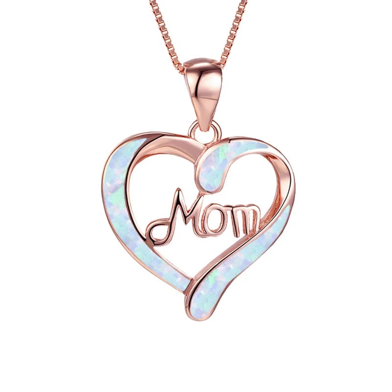 Love-Shaped Pendant Necklace with Letters MOM - A Heartfelt Gift