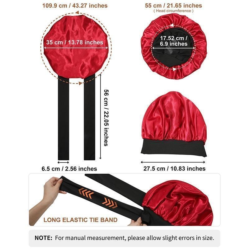 🔥LAST DAY SALE 49% OFF🔥Double Layered Satin Night Caps, Hair Care Silk-Like Bonnet Sleeping Hat
