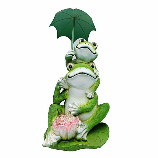 Decorative Stacking Frogs Shovel Lawn Ornament Garden Statue
