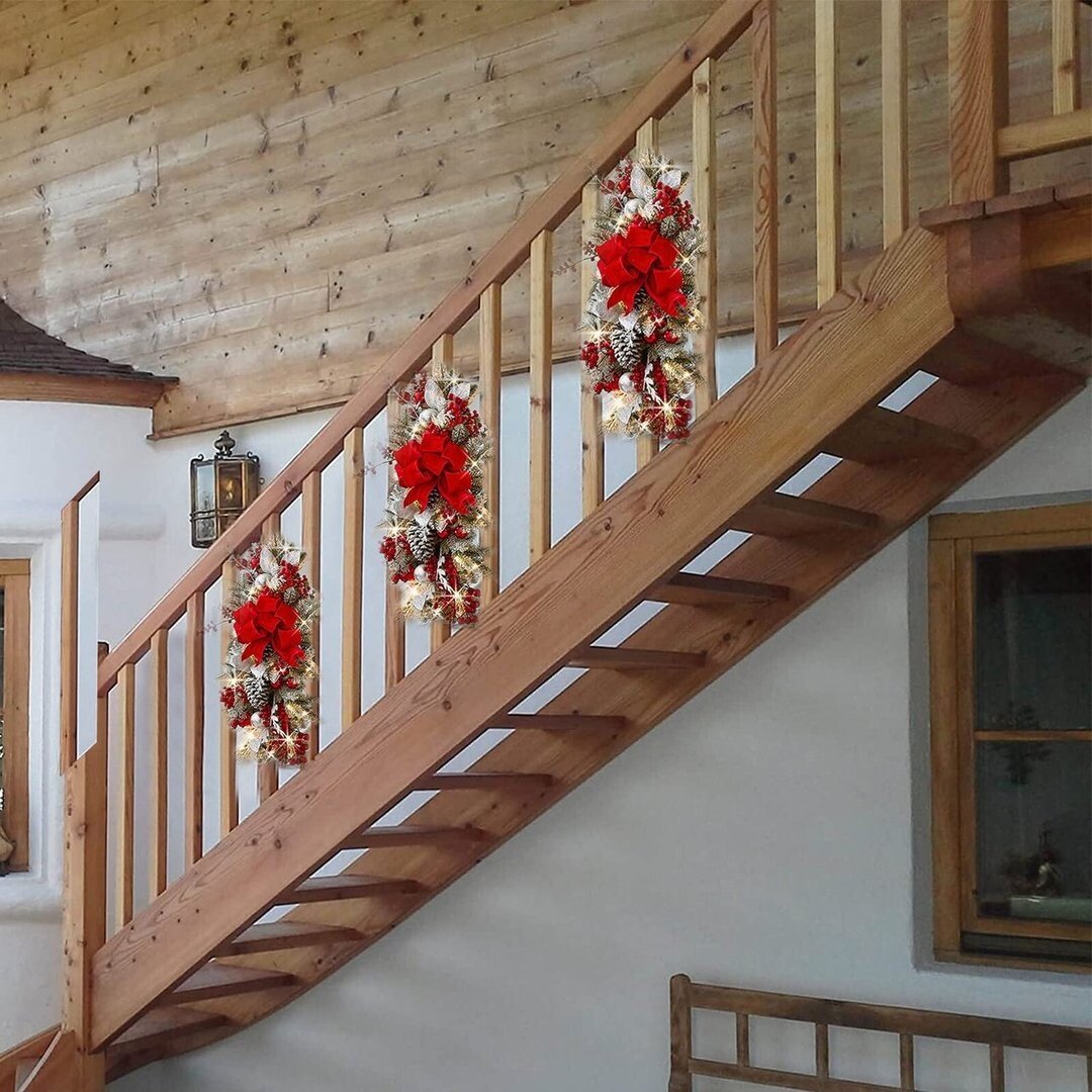 🔥The Cordless Prelit Stairway Swag Trim Color