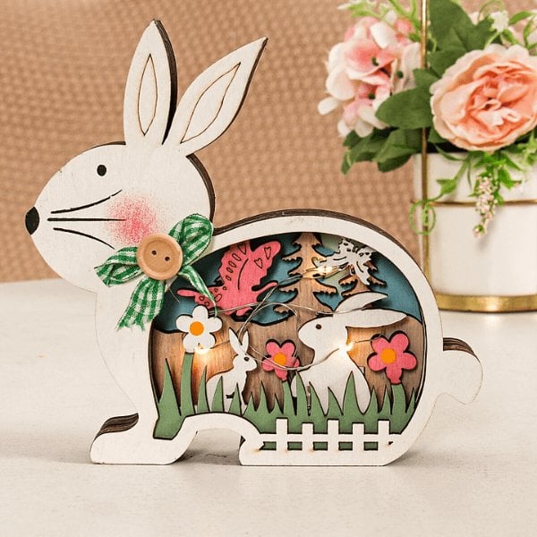 🔥LAST DAY SALE 49% OFF🔥Wooden Easter Decor LED Light