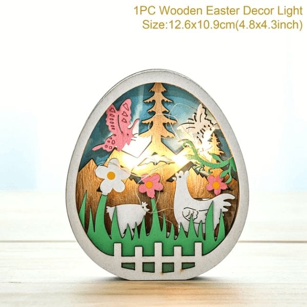 🔥LAST DAY SALE 49% OFF🔥Wooden Easter Decor LED Light