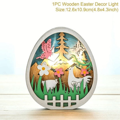 🔥LAST DAY SALE 49% OFF🔥Wooden Easter Decor LED Light