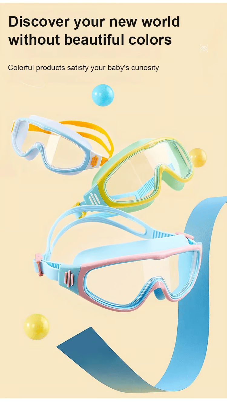 HD children's large frame waterproof and anti-fog swimming goggles
