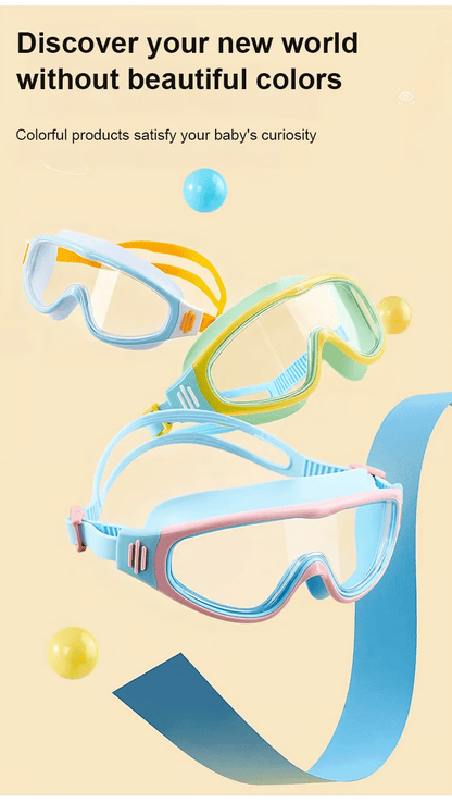 HD children's large frame waterproof and anti-fog swimming goggles