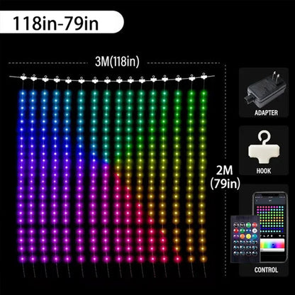 ✨This Week's Special Price $35.99💥🎁Color Waves LED Curtain Sync Lights