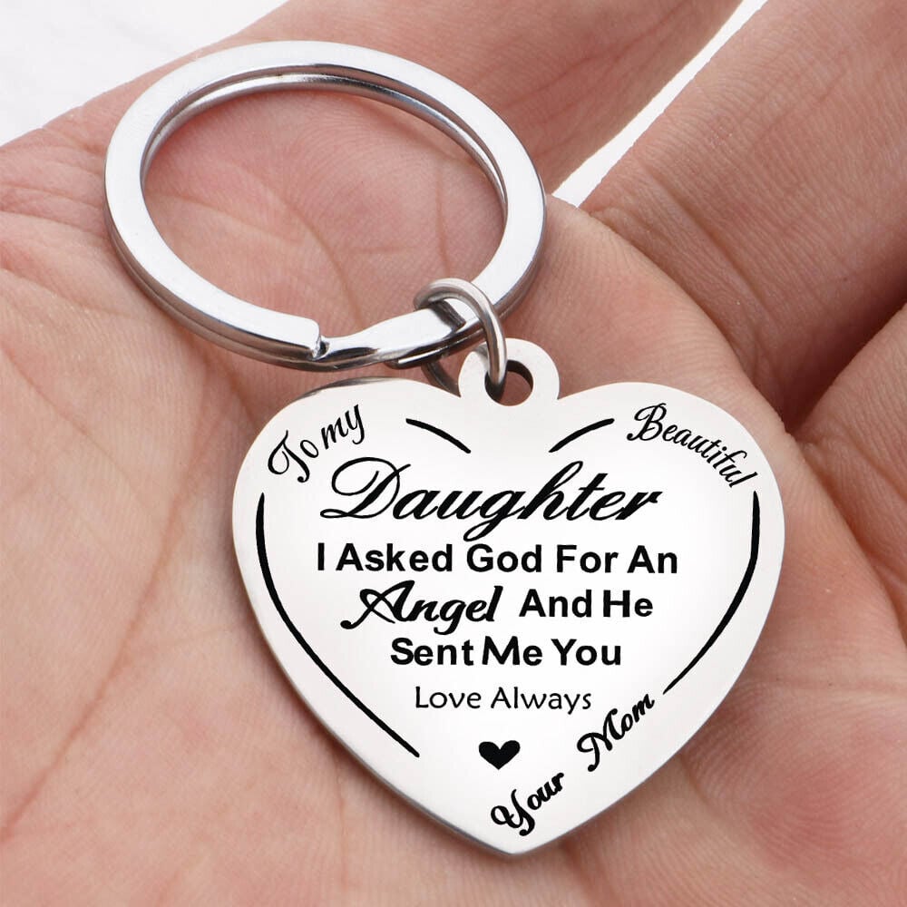 To Daughter Gifts From Love Mom Dad |Pendant Key Chains