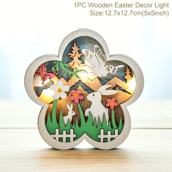 🔥LAST DAY SALE 49% OFF🔥Wooden Easter Decor LED Light